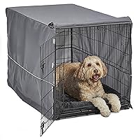 New World Double Door Dog Crate Kit Includes One Two-Door Crate, Matching Gray Bed & Gray Crate Cover, 48-Inch Kit Ideal for X-Large Dog Breeds