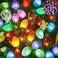 72 Pieces Fillable Easter Glow Eggs Carrots Containers Orange Carrot Shaped Colorful Plastic Eggs for Easter Hunt with 72 Round LED Lights 72 Stickers for Surprise Easter Theme Party Favor