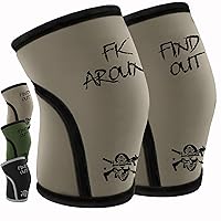 Knee Sleeves for Weightlifting & Powerlifting (7mm Pair) For Men & Women - Knee Wraps for Weight Lifting, Squats, Fitness, Gym Workout, Crossfit - Knee Compression Sleeve Support (XX-Large - Tan)