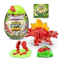Smashers Mini Jurassic Light Up Dino Egg (Stegosaurus) by ZURU Collectible Egg, Volcano Slime, Fossil Toy, Dinosaur Toys, T-Rex Toy for Boys and Kids
