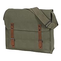 Rothco Canvas Medic Bag Crossbody Shoulder Bag with Leather Closing Straps