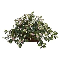 Nearly Natural Hoya Artificial Decorative Planter Silk Plants, Green