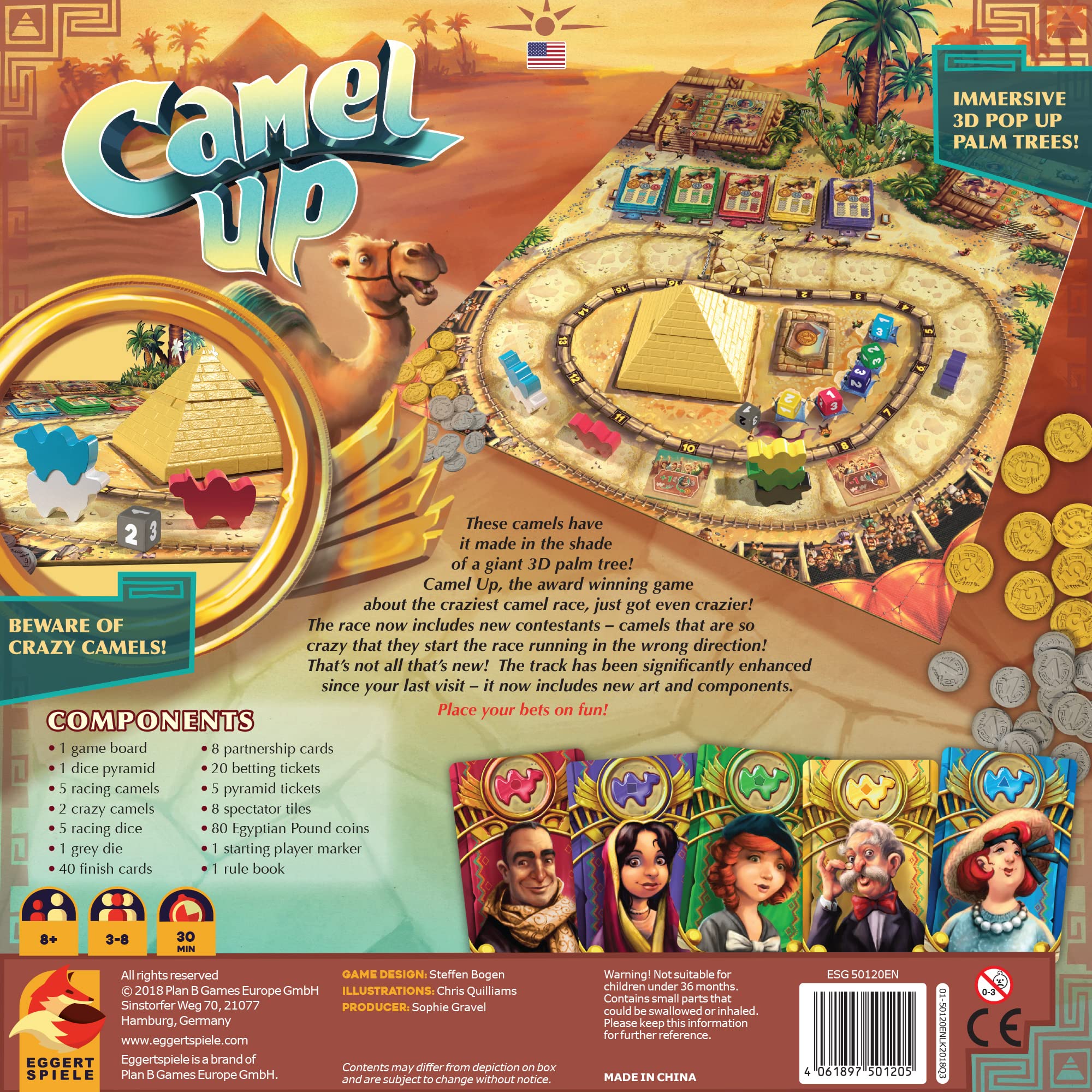 Camel Up (Second Edition) | Strategy , Dice Game | Family Board Game for Adults and Kids | Ages 8 and up | 3 to 8 Players | Average Playtime 30-45 Minutes | Made by Eggertspiele