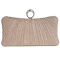 Clutch Purses for Women Glitter Crossbody Purse Pleated Evening Bag with Rhinestone Clutches for Party Wedding Prom