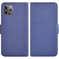 Case for iPhone 13 Mini /13/13 Pro/13 Pro Max, Shockproof Genuine Leather Wallet Case Card Slots TPU Shell Kickstand Magnetic Folio Cover Camera Protection (Color : Blue, Size : 13pro 6.1