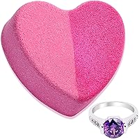 Size 5 Ring Half of My Heart Bath Bomb with Jewelry Inside USA Made Skin Moisturize Valentine Fizzie