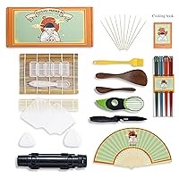 Sushi Making Kit for Beginners - 22-in-1 Sushi Maker Set with Bamboo Sushi Roller Mat - Complete Sushi Rolling Pack With Detailed Recipes