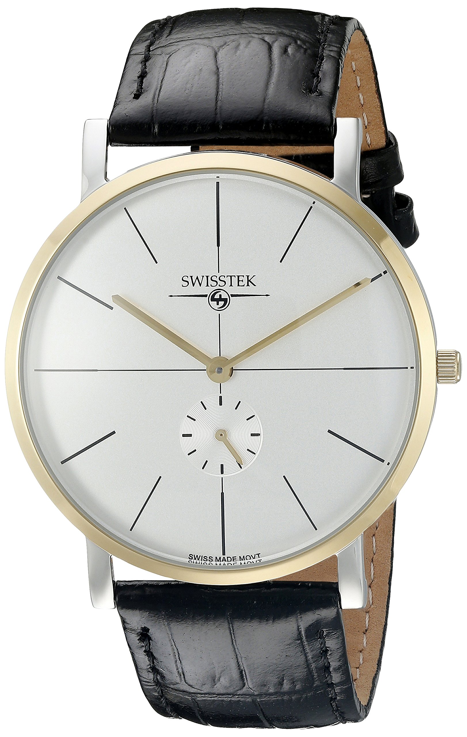 Swisstek Men's SK21321U Retro Aces Analog Display Swiss Quartz Black Watch