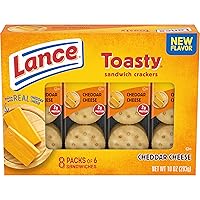 Lance Sandwich Crackers, Toasty Cheddar, 8 Individually Wrapped Packs, 6 Sandwiches Each