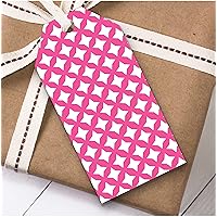 Pink and White Triangle Pattern Birthday Present Favor Gift Tags