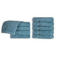 Superior Egyptian Cotton 10-Piece Face Towel Set, Small Towels for Facial, Spa, Quick Dry, Absorbent Towels, Bathroom Accessories, Guest Bath, Home Essentials, Washcloth, Airbnb, Sapphire