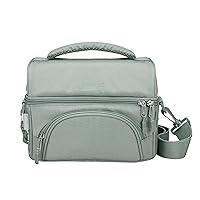 Bentgo® Deluxe Lunch Bag - Durable and Insulated Lunch Tote with Zippered Outer Pocket, Internal Mesh Pocket, Padded & Adjustable Straps, & 2-Way Zippers - Fits Most Lunch Boxes (Khaki Green)