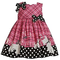 Bonnie Jean Baby Girl Scotty Dot Fall Holiday Dress, Pink, 2T - 4T