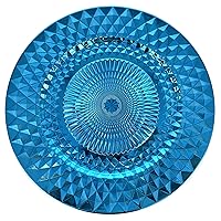 allgala 13-Inch 48-Pack Heavy Quality Plastic Diamond Pattern Sparkling Charger Plates-Turquoise-HD82406