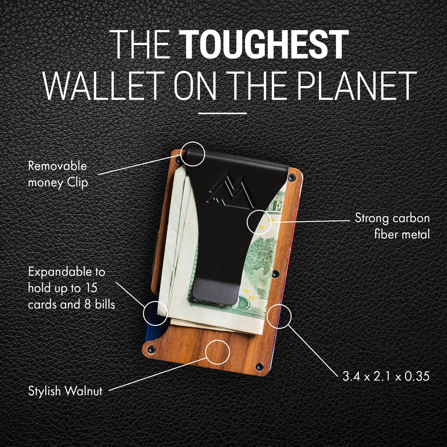 Mountain Voyage Minimalist Wallet for Men - Slim RFID Wallet I Scratch Resistant, Credit Card Holder & Money Clip, Easily Removable Money & Cards, Mens Wallets