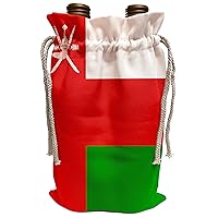 3dRose InspirationzStore Flags - Flag of Oman - Omani white red green - Khanjar Oo Sayfain Dagger and two swords national emblem Arab - Wine Bag (wbg_158402_1)