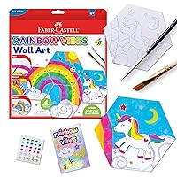 Faber-Castell Rainbow Vibes Wall Art Craft Kit - Paint and Decorate Your Own Unicorn Canvas Art, Unicorn Painting Kit for Kids, Arts and Crafts for Ages 6-8+, Purple