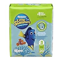 Huggies Little Swimmers Disposable Swim Diapers, Swimpants, Size 3 Small (16-26 lb.), 20 Ct. (Packaging May Vary) (Pack of 4)