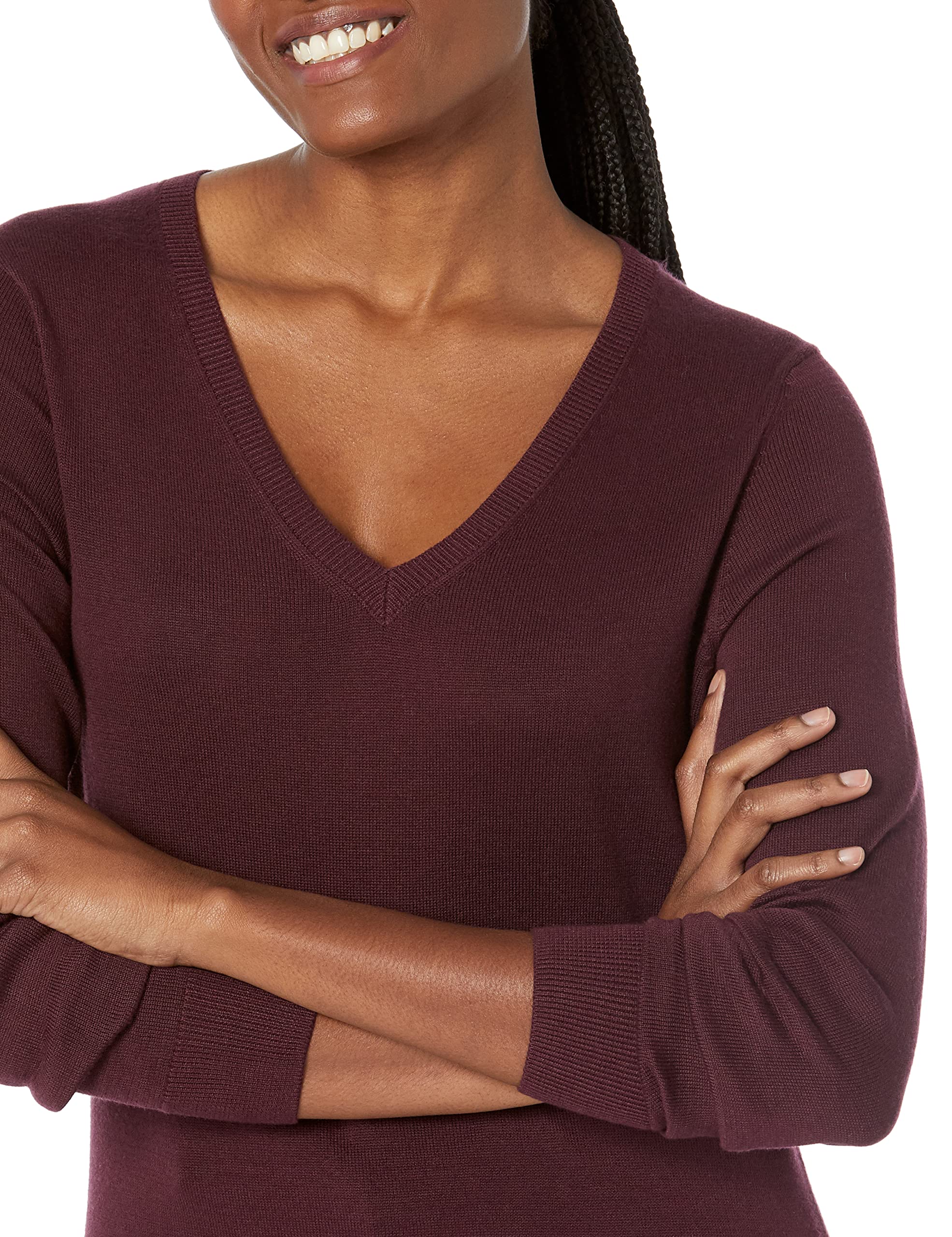 Amazon Essentials Women's Classic-Fit Lightweight Long-Sleeve V-Neck Sweater (Available in Plus Size)