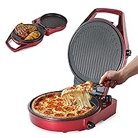 COMMERCIAL CHEF Countertop Pizza Maker, Indoor Electric Countertop Grill, Quesadilla Maker with Timer