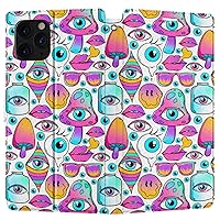 Wallet Case Replacement for Apple iPhone 12 Mini 11 Pro Max Xr Xs 10 X 8 Plus 7 6s SE Alien Trippy Cover Crazy Cute Cool Magnetic Hippie Card Holder Snap PU Leather Flip Teen Folio