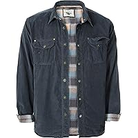 Gioberti Men's 100% Cotton Extremely Soft Corduroy Shirt Jacket with Flannel Lining