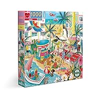 eeBoo: Piece and Love Miami 1000 Piece Adult Square Jigsaw Puzzle, Sturdy Puzzle Pieces, A Cooperative Activity with Friends and Family