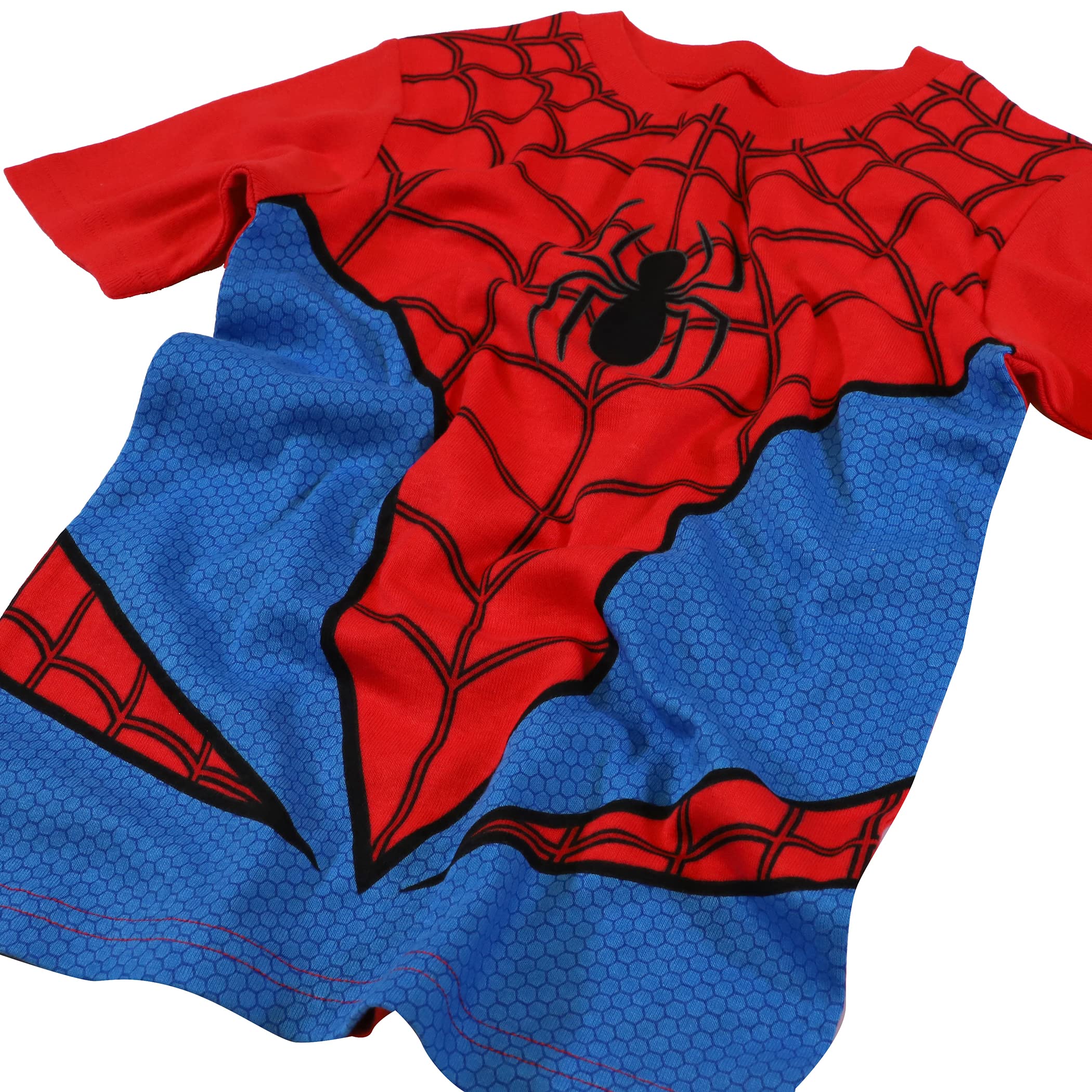 Marvel Boys' Spider-Man 2-Piece Snug-Fit Cotton Pajama Set, SPIDER COSTUME, 4