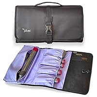 j&m Travel Storage Case for Dyson Airwrap or Shark Styler, Fits Extra-Long Attachments & Accessories, Padded Protective Bag & Internal Heat-Resistant Mat, Storage Pockets & Hanging Hook