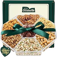 Mothers Day Nuts Gift Basket - With a Variety of Freshly Roasted Nuts - Beautifully Packaged Gift Baskets for Women, Sympathy Basket, Healthy Gifts for Mothers Day.