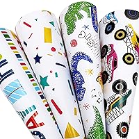 Gift Wrapping Paper Birthday Cartoon Wrapping Papers for Kids Birthday Gift Wrap 12 Sheets Folded Flat Gift Wrap Paper, 19.7 X 27.6 Inch Per Sheet