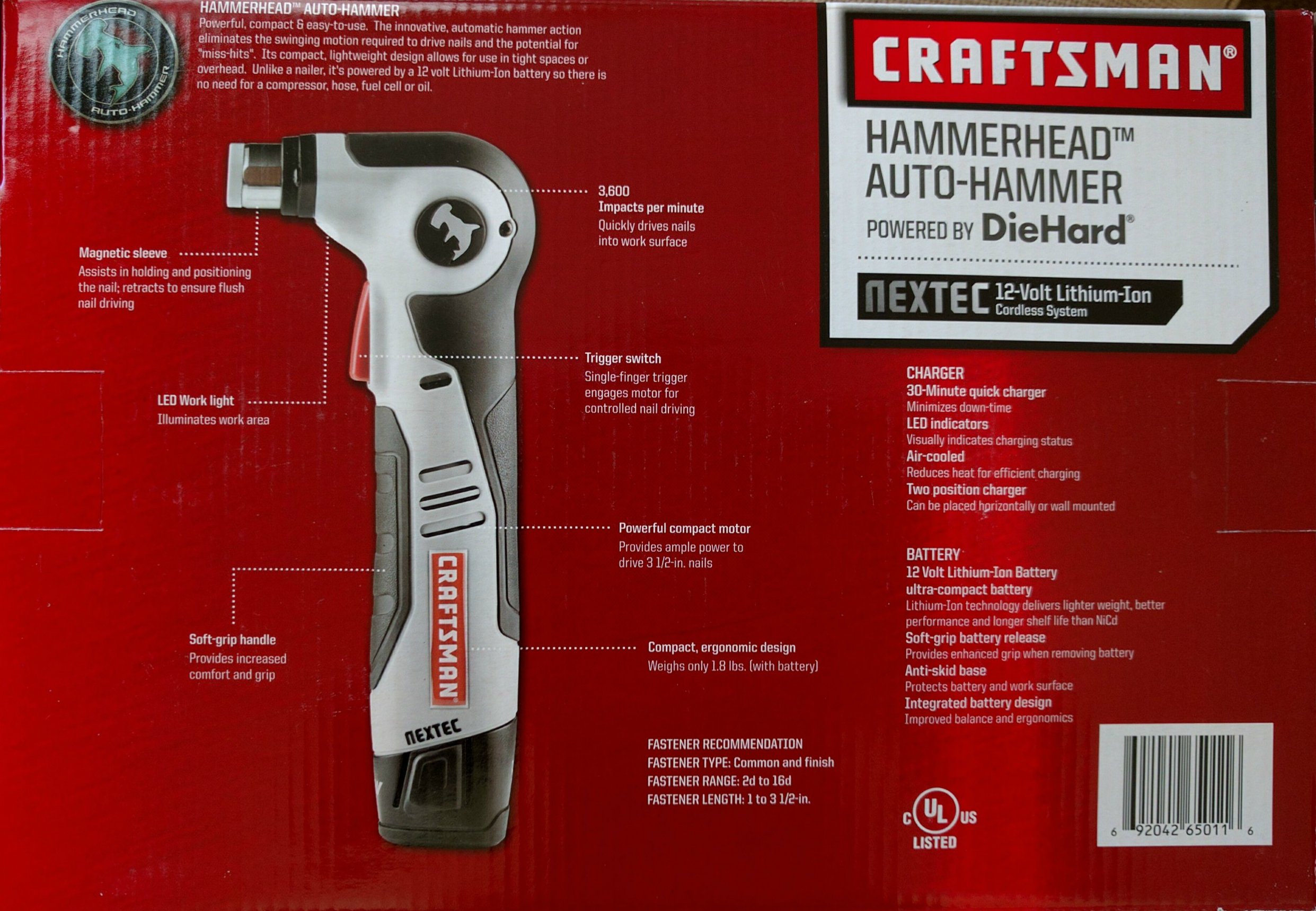 Craftsman 9-11818 Nextec 12-volt Lithium-lon Hammerhead Auto Hammer