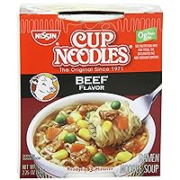 Nissin Cup Noodles Beef Flavor Soup 2.25 oz (Pack of 12)