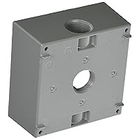 5341-0 Raco Square Weatherproof Outlet Box, 2 Gang, 32 Cu-in X 2 in D, 4-1/2