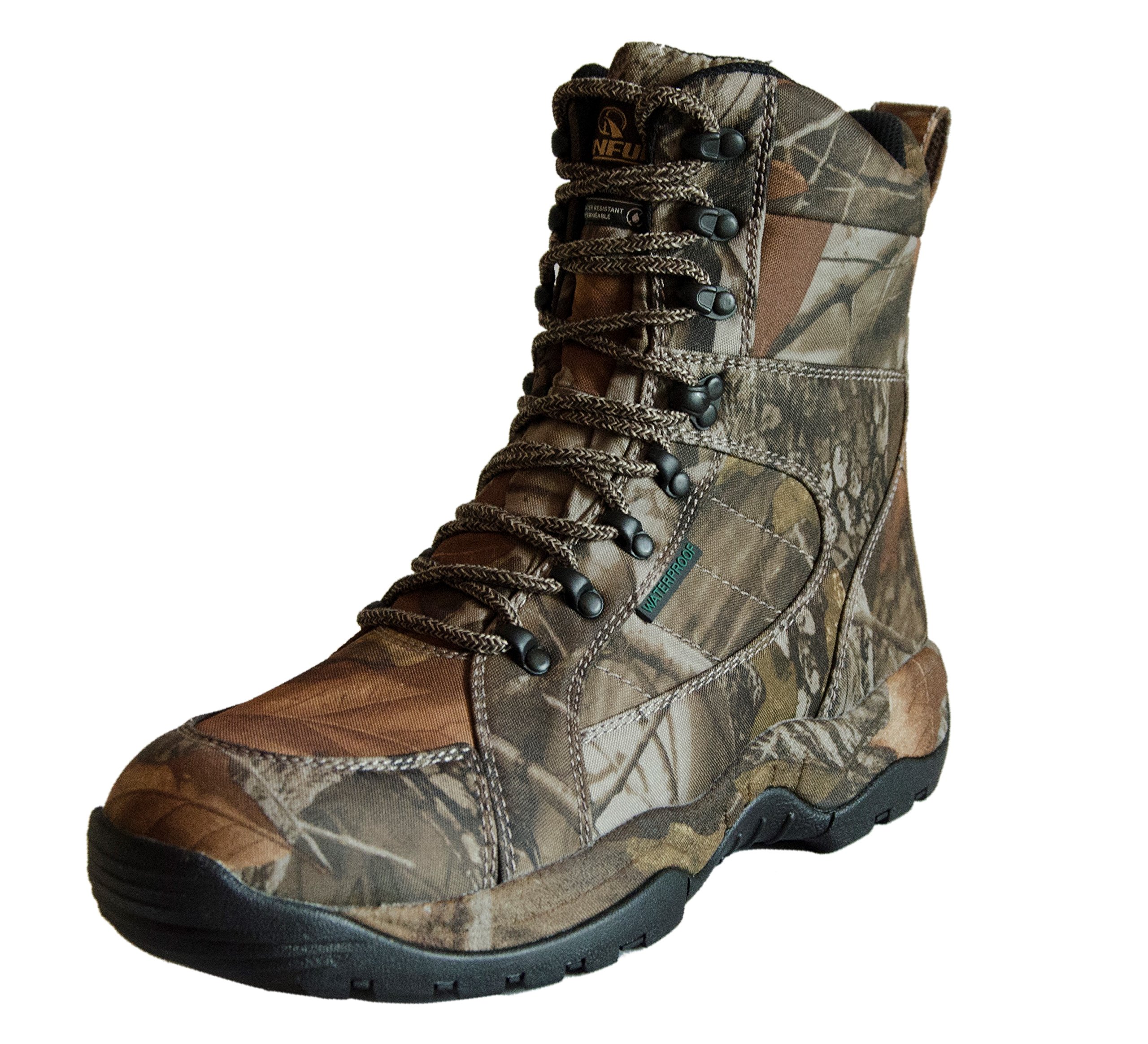 R RUNFUN Men's Lightweight Hunting Boots, Camo Waterproof Insulated Hunting Shoes, EVA Midsole Hiking Boots, Anti-slip and Durable for Outdoor Working Fishing Climbing Farming