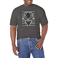 Marvel Big & Tall Classic Back Panther Sweater Men's Tops Short Sleeve Tee Shirt, Charcoal Heather, 3X-Large