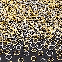 ANCIRS 400pcs Double Hole Bead Round Frames Links Connectors for Beading & Jewelry Making Assortments Necklaces, Bracelets, Earrings, Keychains- Gold & Silver