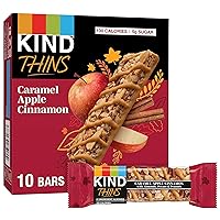 KIND THINS Caramel Apple Cinnamon with Almonds, Pecans, & Peanuts, Gluten Free, 100 Calorie, Healthy Snacks, 10 Bars (Pack of 1)