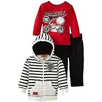 Kids Headquarters Baby Boys' Striped Hoodie with Long Sleeve Tee and Jean