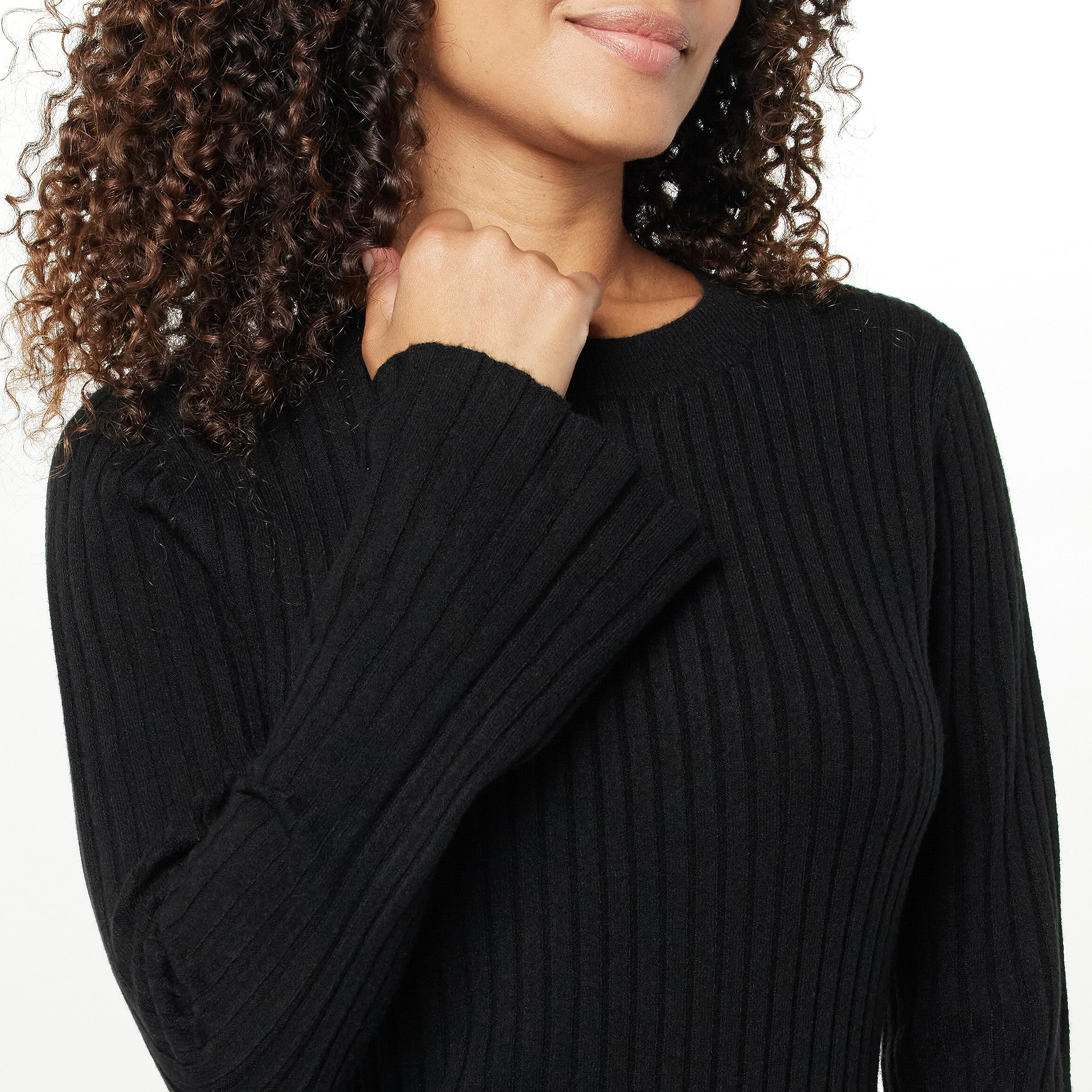 The Drop Women's Fernanda Bell Sleeve Ribbed Sweater Dress