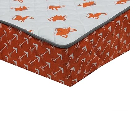Bacati - Playful Foxes Orange Changing Pad Cover (Orange/Grey Fox with Orange Arrows in Gussett)