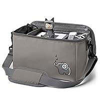 Musicbox Bag for Toniebox [ + net Bag for Tonie Storage ] Flexible Transport Bag for TONIEBOX Bag for Figures and Box Including Accessories I with Recycled PET I Elephant Grey