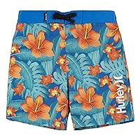 Hurley Boys Board Shorts, Blue Floral, 2T