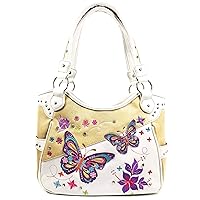 Zelris Butterfly Flower Season Embroidery Conceal Carry Tote Handbag Purse
