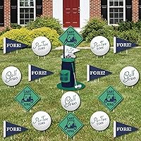 Big Dot of Happiness Par-Tee Time - Golf - Table Decorations Kit - Birthday or Retirement Party Centerpiece Sticks and Photo Table Toppers Virtual Bundle