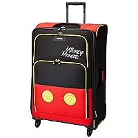 American Tourister Disney Softside Luggage with Spinner Wheels, Mickey Mouse Pants, Checked-Large 28-Inch