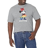 Disney Big Mouse Minnie Dress Pride Men's Tops Short Sleeve Tee Shirt, Athletic Heather, Large Tall