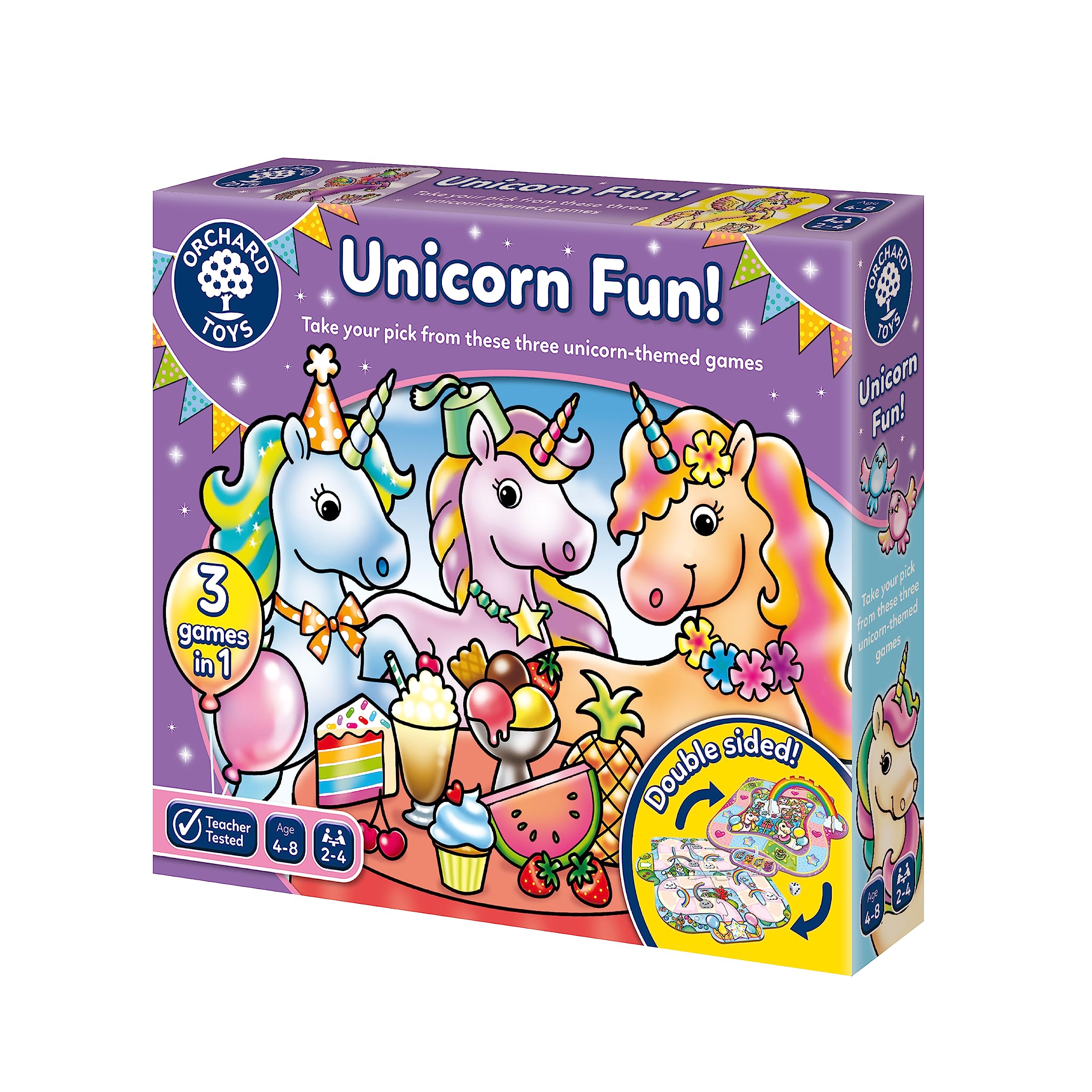 Orchard Toys Unicorn Fun Game, 3 games in 1, bumper value game, matching and memory games, for kids age 4-8, birthday gift