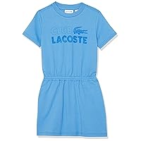 Lacoste Girls Organic Cotton Jersey Fit And Flare Dress