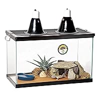 10 Gallon Pet Reptile Starter Habitat Kit with Light and Heat for Small Desert Dwelling Animals